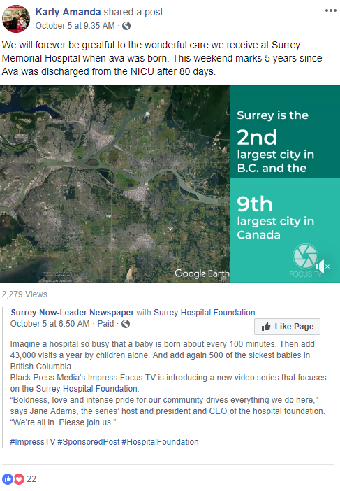 Surrey Memorial Hospital NICU high five